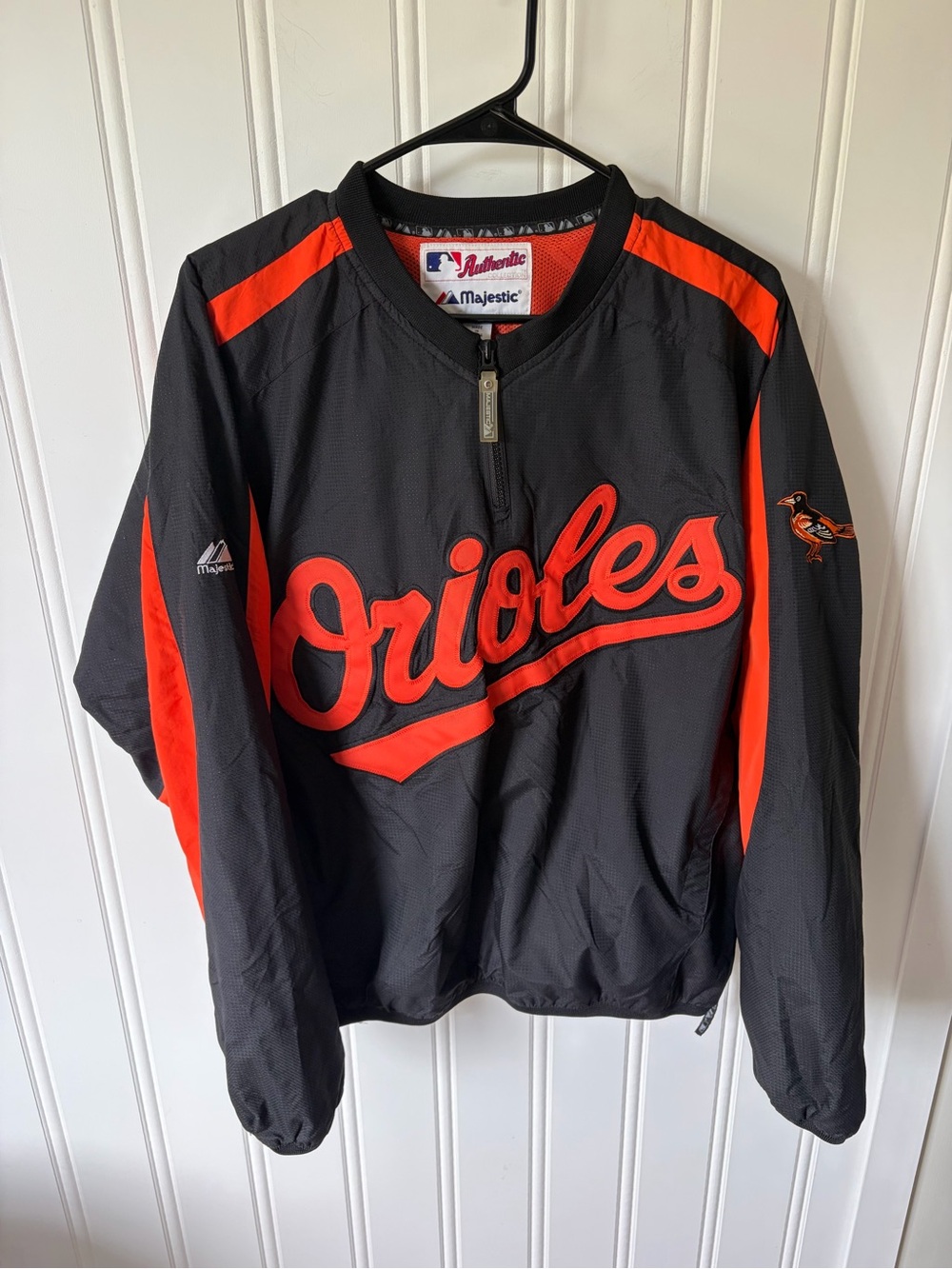 Vintage Majestic Baltimore Orioles 1/4 Zip Pullover Jacket Medium MLB Authentic
